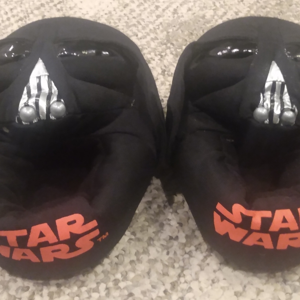 Star Wars Black Slippers, Kids Size L 9 - 10
